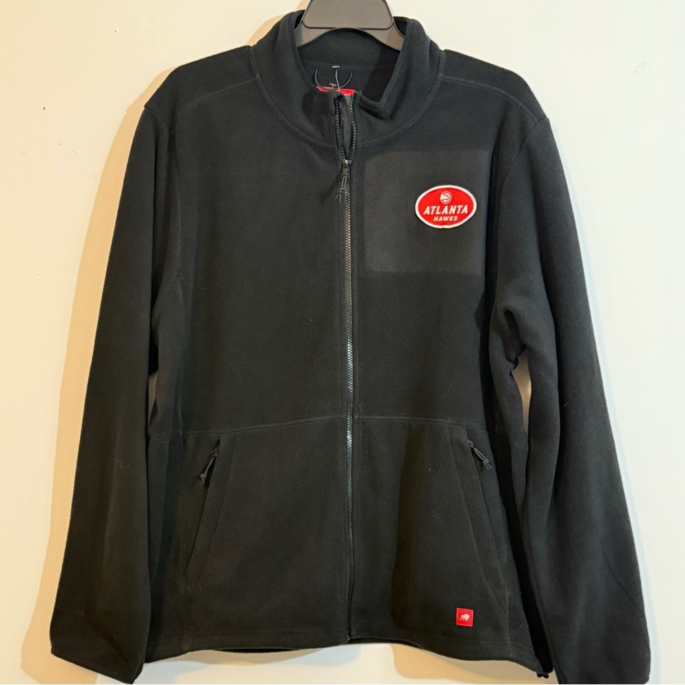 Sportiqe Atlanta Hawks 3XL Black Full Zip Fleece Jacket NBA NWT